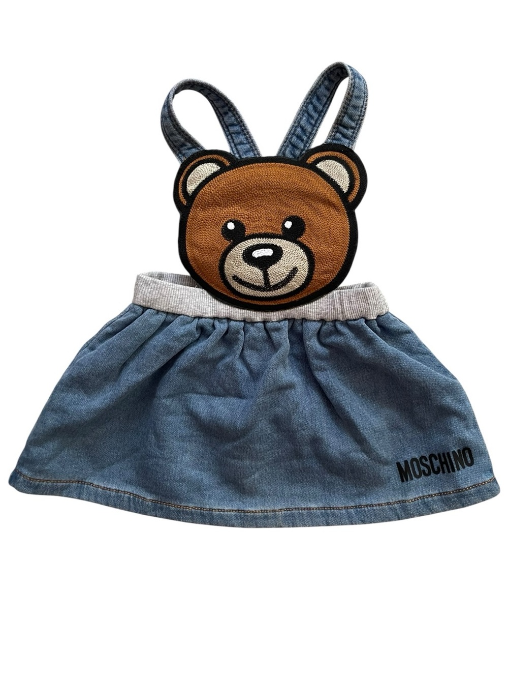 Moschino Baby Denim Bear Jumper Skirt - Adjustable - 9-12 Months